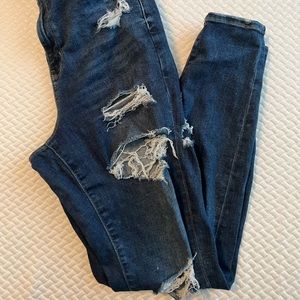 Distressed High-rise Jeggings